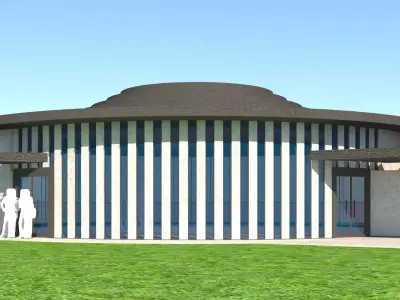 exhibition 5 halls  exterior-interior 3D model