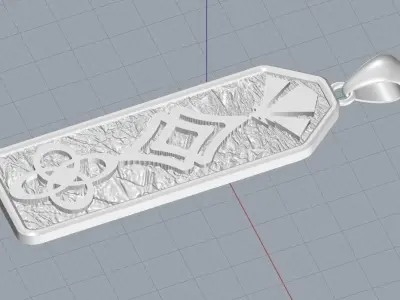 Charm Rectangular Long Pendant jewelry  3D print model