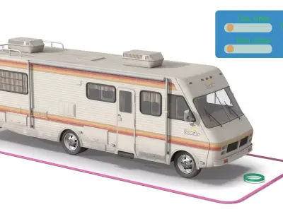 Breaking Bad RV Fleetwood Bounder 1986 Vintage Rigged 3D model