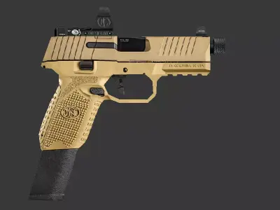 Low Poly FN 509 Midsize Tactical Pistol Low-poly 3D model