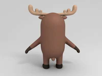 Cartoon Moose 3D model