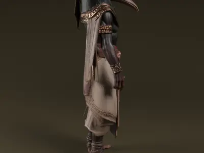 Thoth Ancient Egyptian God Low-poly 3D model