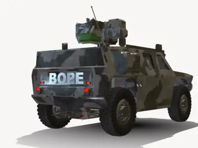 conceito Veiculo Blindado 4x4 Bope Low-poly 3D model