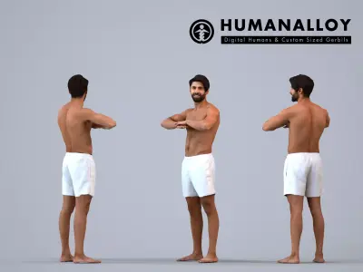 00403Simon013 - Adult Middle Eastern man exercising outdoors in 3D model