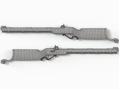 low poli classic rifle Low-poly 3D model