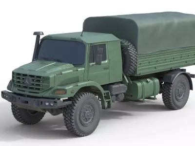 Mercedes Benz Zetros Truck Mercedes-Benz Zetros Low-poly 3D model