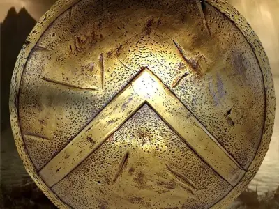 spartans shield Low-poly 3D model