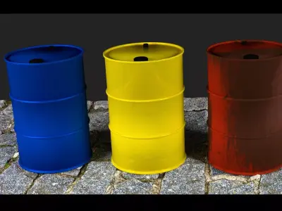 Oil barrel Free low-poly 3D model shop