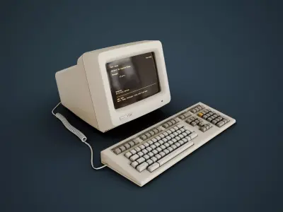 DEC VT220 - Retro Computer Low-poly 3D model