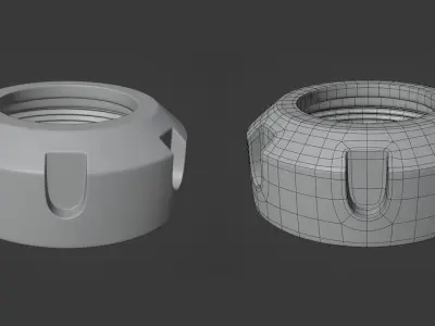 CNC Nut Low-poly 3D model