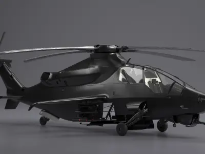 Military Attack Helicopter with Weapon 3D model