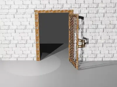 Abandoned rusty door Low-poly 3D model