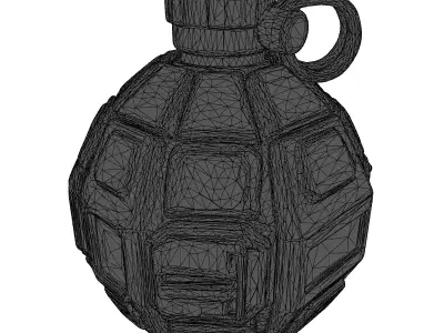 Futuristic Grenade with Digital Timer 3D model