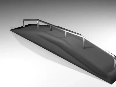 Skateboard Track - Sloped rail 3D model