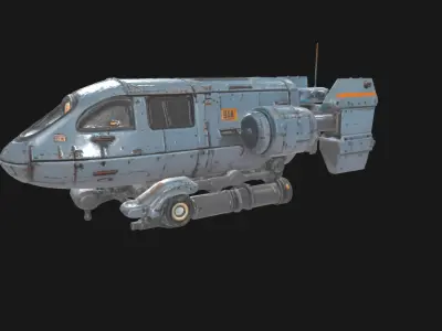 Rusty Vintage Submarine Steampunk Underwater Vehicle Low-poly 3D model