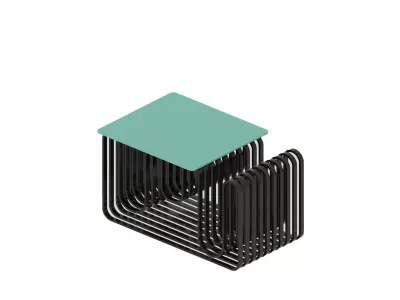 Linea Modern Metal Side Table - 3D Model Low-poly 3D model