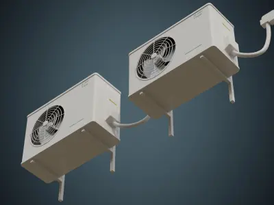 Air Conditioner 6C Low-poly 3D model