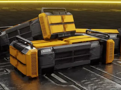 Sci Fi Box Low-poly 3D model order
