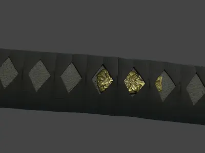 Katana two samurai swords Free low-poly 3D model