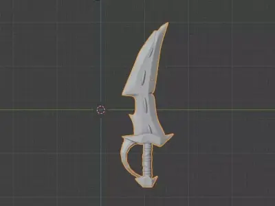 Stylized Emerald sword High poly 3D model
