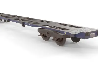 Low poly PBR container rail wagon Low-poly 3D model
