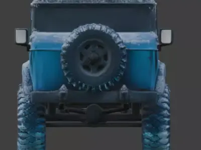 Frozen Damaged Off Road Jeep 3D Model V01 Low-poly 3D model