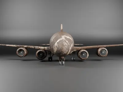 Rustic Weathered Aircraft Low-poly 3D model