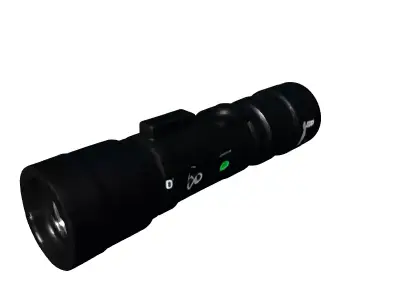 Tactical Flashlight Realistic Model Low-poly 3D model