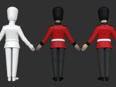 Low-Poly Queens Guard 3D Model Low-poly 3D model