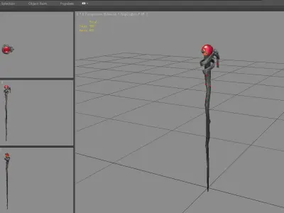 Ruby magic wand Low-poly 3D model