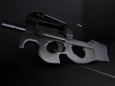 AAA P90 Game Ready PBR Low-poly 3D model