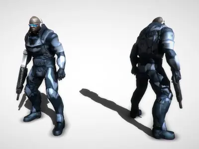 Futuristic Soldier 3 Low-poly 3D model