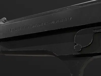 Beretta 92 Low-poly 3D model