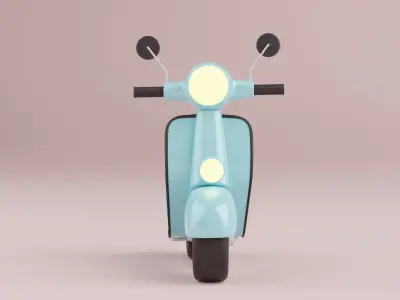 Cartoon Scooter Rigged 3D model