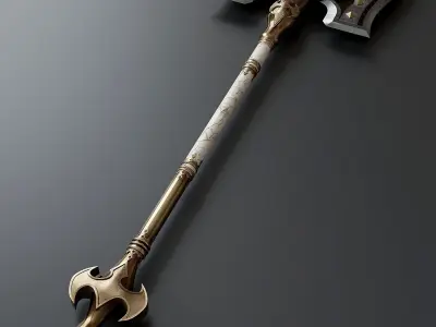 Fantasy Battle Ax 01 3D model