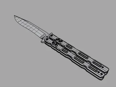 BUTTERFLY KNIFE Low-poly 3D model order