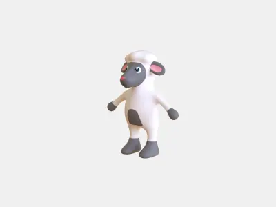 High-Quality 3D Cute Sheep for Games Low-poly 3D model