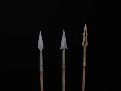 Spear lancet javelin lowpoly weapon game asset fantasy medieval Low-poly 3D model