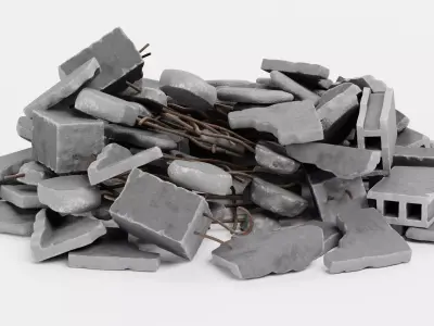 Pile of Debris V1 - Concrete Rubble Cluster 3D model