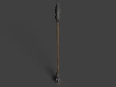 Stylized Walking Cane Low-poly 3D model