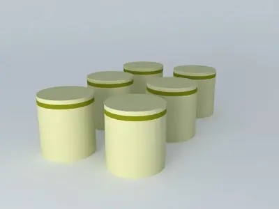 Tank 2 set of six jars Free 3D model