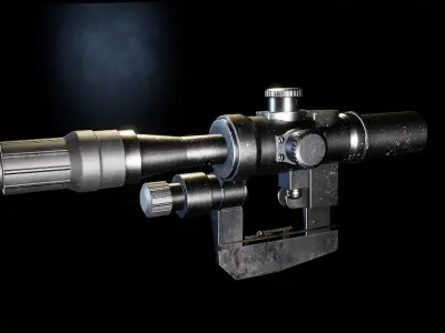 AAA PSO-1 Sniper Scope Game Ready PBR Low-poly 3D model
