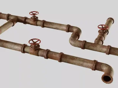 Modular Industrial Pipes Low-poly 3D model purchase