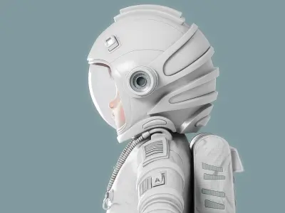 Cartoon Astronaut Rigged 3D model get