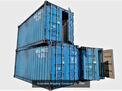 Enterable Shipping Containers Collection - PBR 3D Model Pack