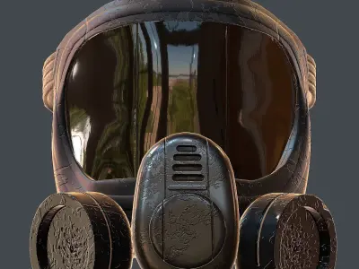Gas mask helmet 3d model scifi Low-poly  Low-poly 3D model 26