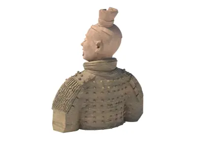 Terracotta Warriors bust Low-poly 3D model