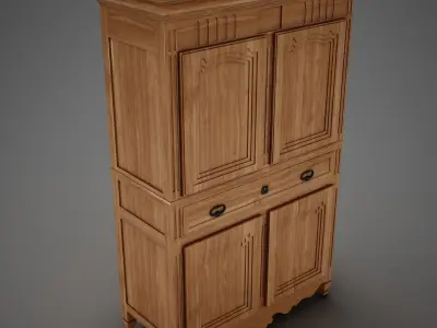 HD Antique Wardrobe 3D model