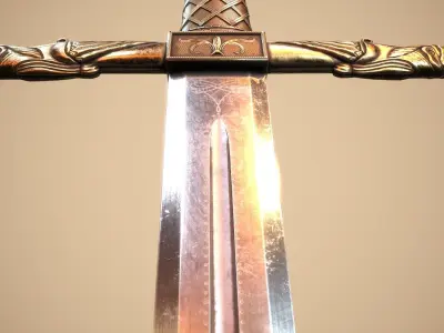 Joyeuse Sword Low-poly 3D model