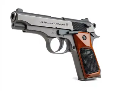 Classic Steel Handgun model pack Low-poly 3D model